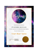 将图片加载到图库查看器，Star Naming certificate Galaxy Purple Dream
